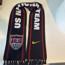 Nike USA National Team Soccer Scarf Red White And Blue Tassels Reversible