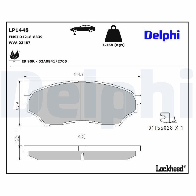 Für DELPHI LP1448 Brake Pad Set, disc brake LP1448 Brake pads set front , fits: - Bild 4