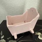 Haeger Pink Baby Cradle Planter Baby Shower Nursery Decor Vintage USA