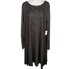 Old Navy Womens XXL Gray Marl Knit Long Sleeve Swing Dress NWT capsule comfy