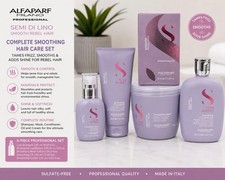 Alfaparf Semi Di Lino Smooth Rebel Cabello Cuidado Set 5 Piezas Frizz Control Paquete