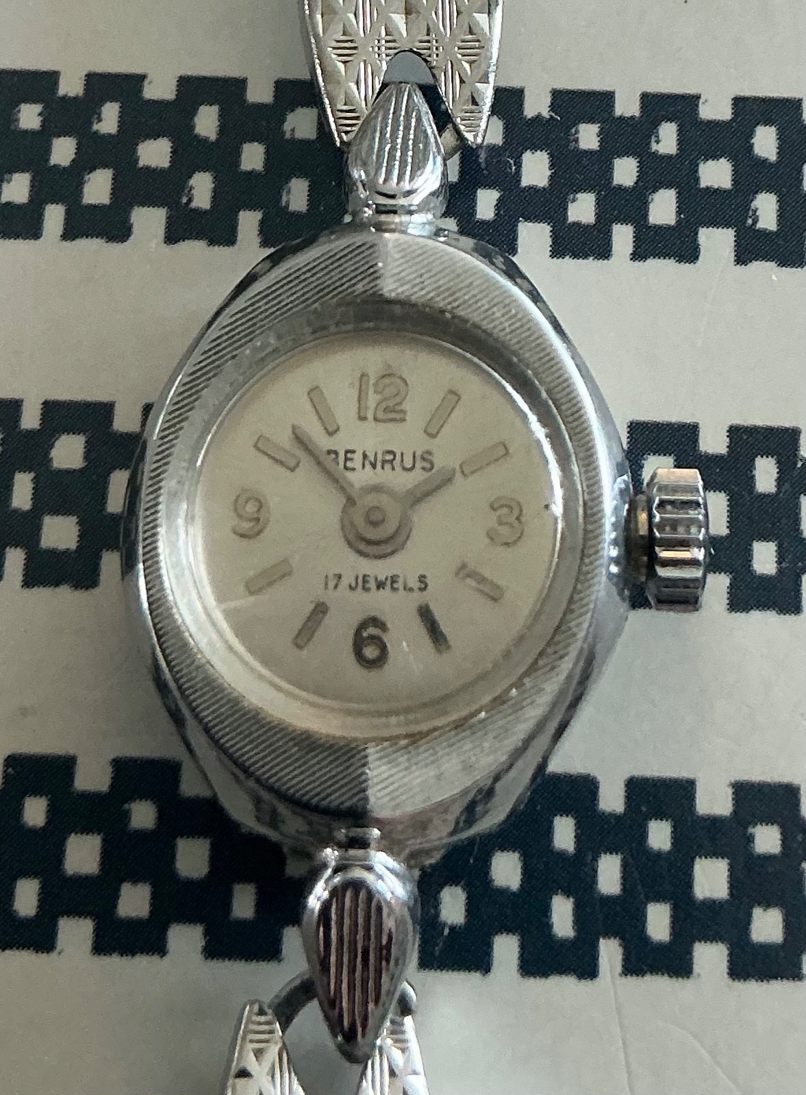 VTG Benrus Ladies Watch 17 Jewel, Manual Wind, needs SERVICE– Art Deco Bracelet
