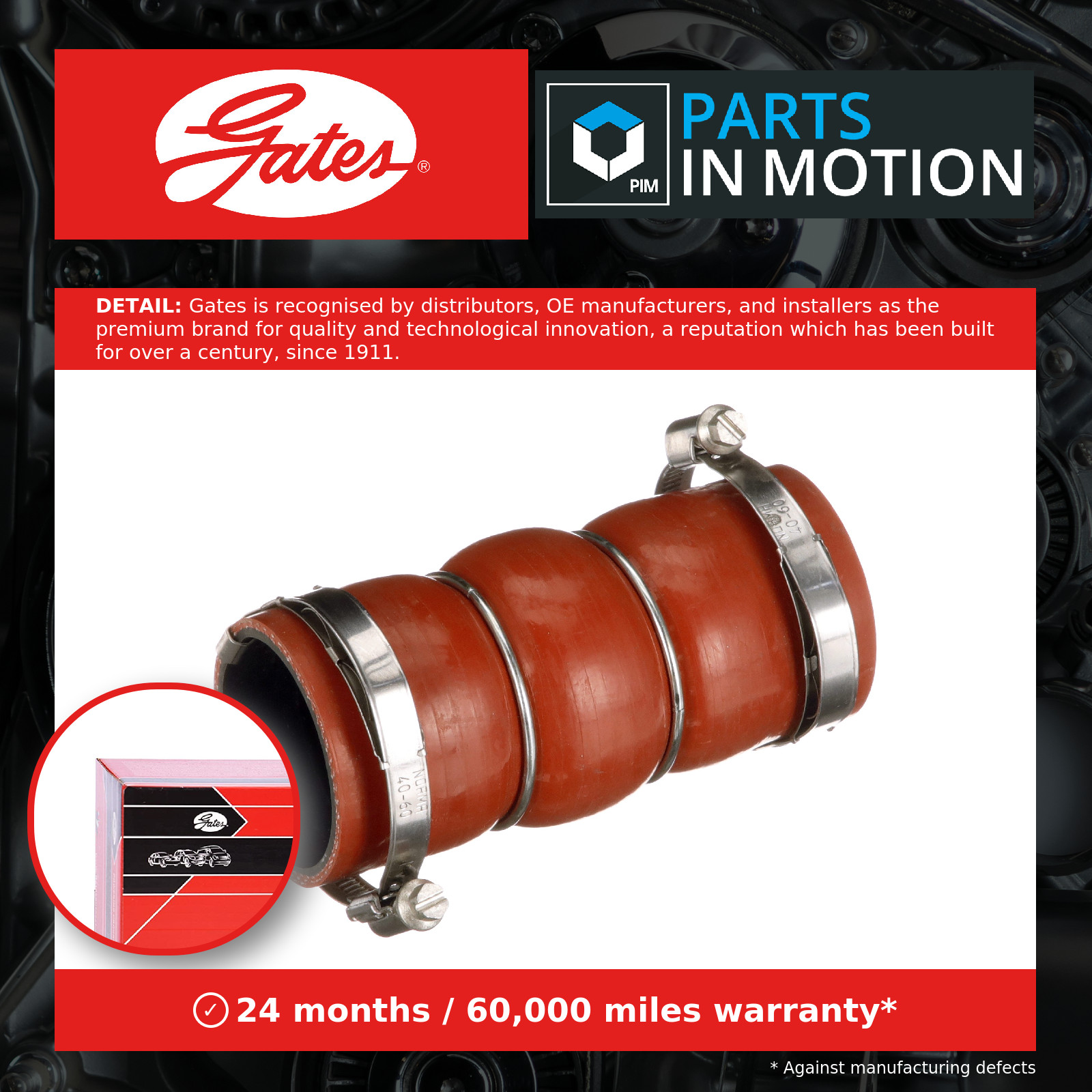 Charge Air Hose 130mm Length Fits Citroen DS Opel Peugeot Vauxhall GATES 09-0121 - Image 22