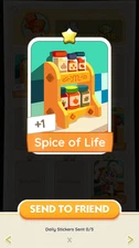 Spice of Life -  MONOPOLY! STICKERS GO    2⭐ Set 3 - BLAZING Fast Delivery