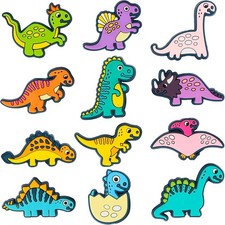 12Pcs Dinosaur Silicone Focal Beads Bulk, Adorable for