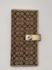 Coach Brown and Gold Billfold Wallet
