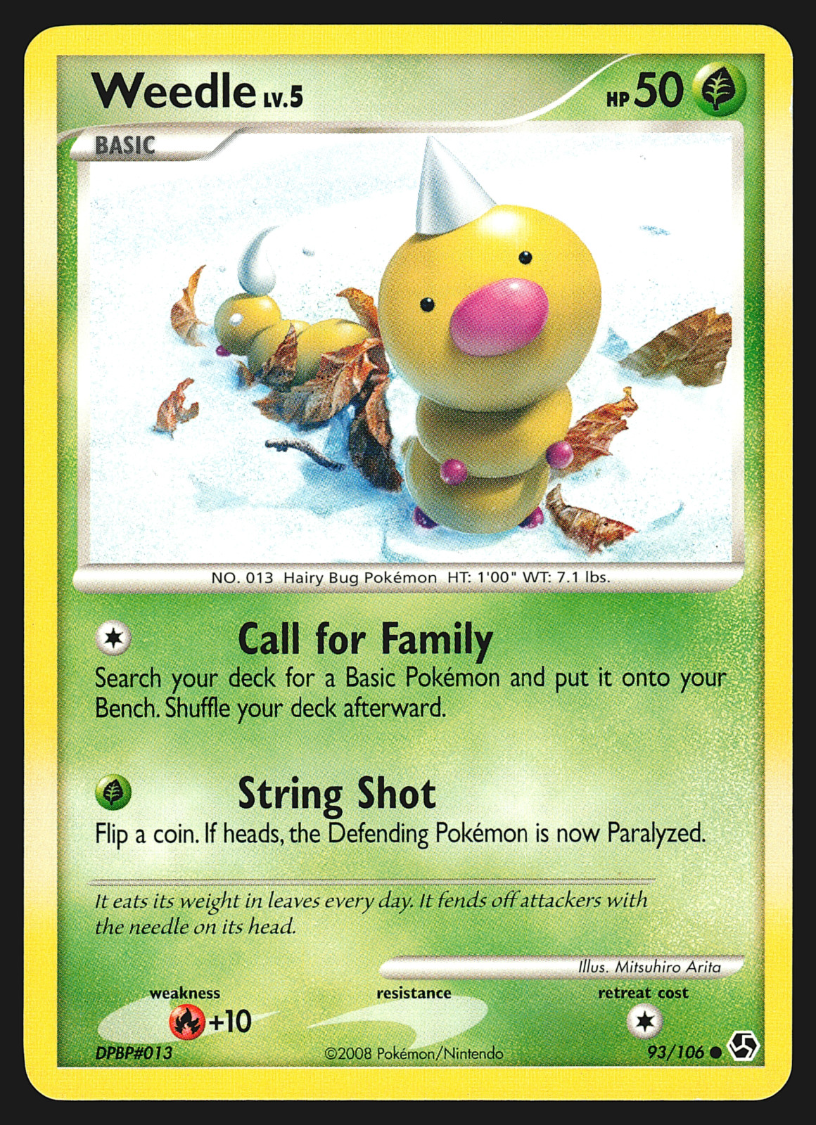 Weedle 93/106 Diamond & Pearl Great Encounters Pokemon Card LP