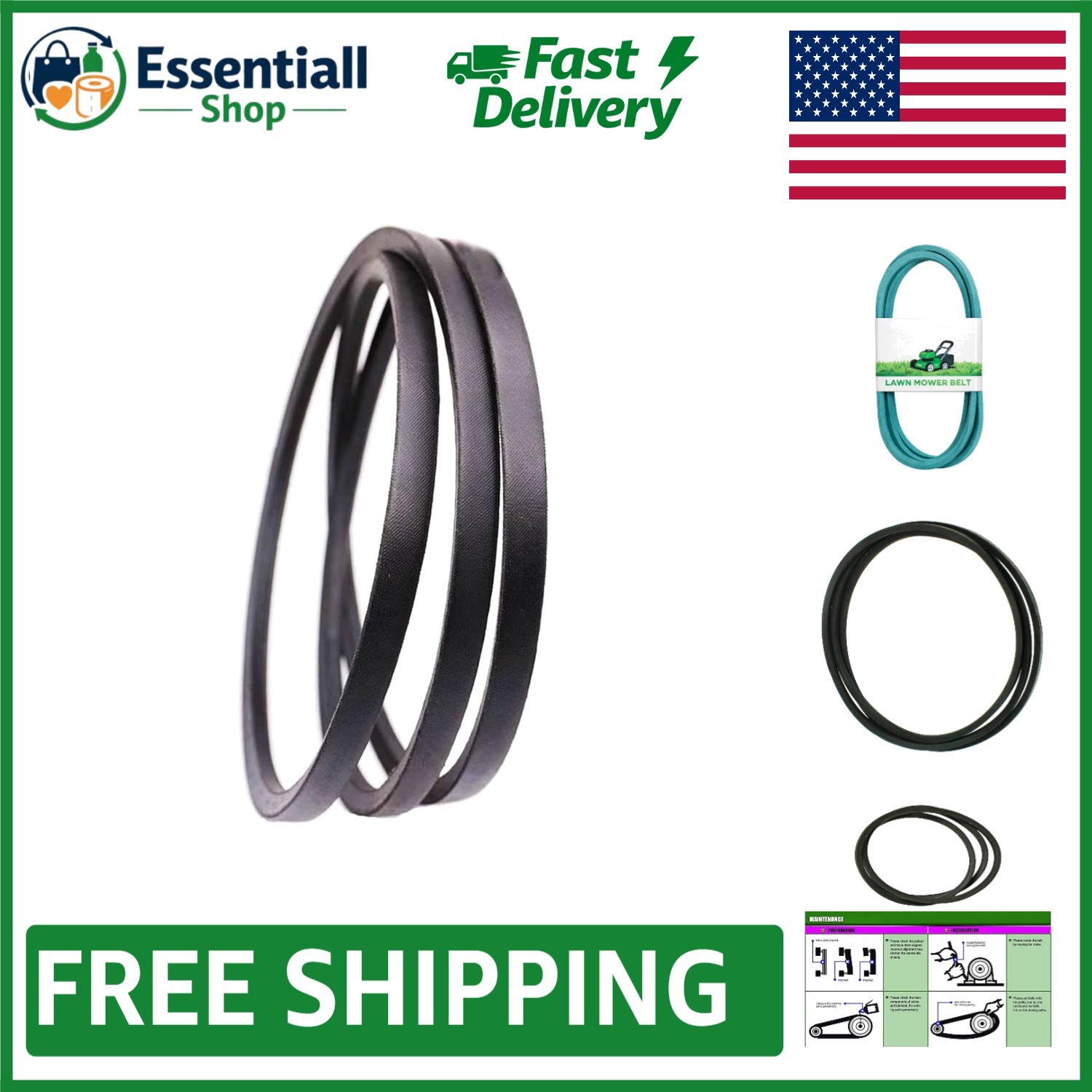 Lawn Mower Tractor Drive Belt 1/2" x 58" - Reliable Replacement for Hustler X