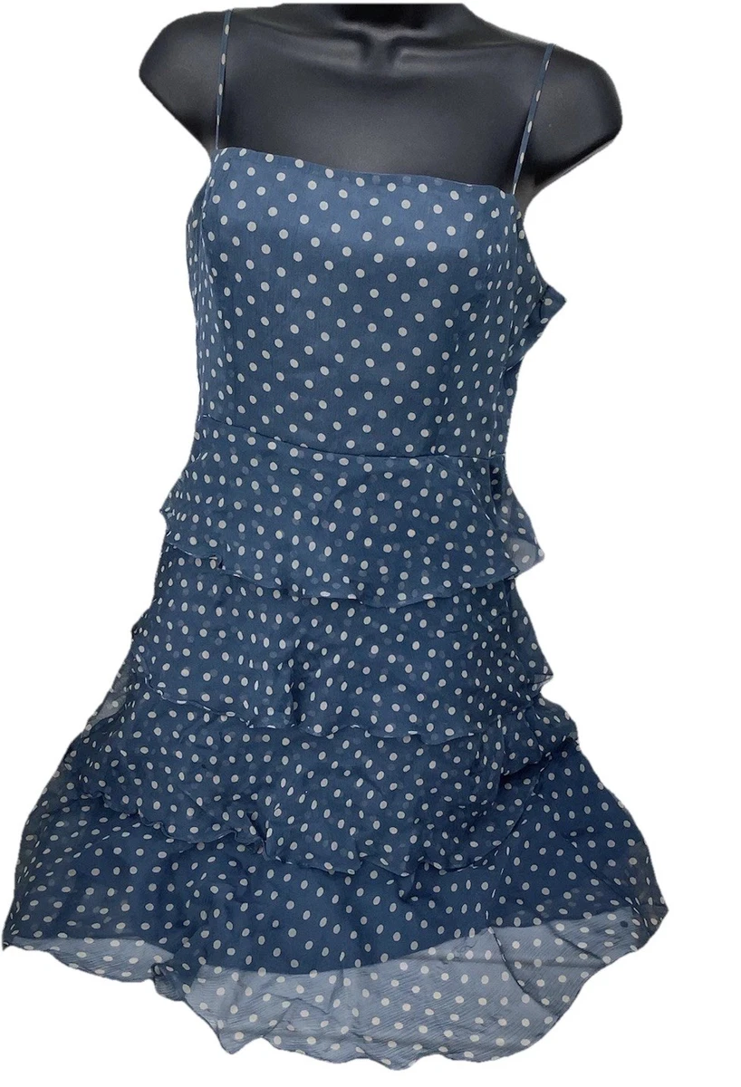 blue dress for baby girl Bogota | Polka Dot Plunge-Neck Maxi Dress with Ruffling Details and Front High Split