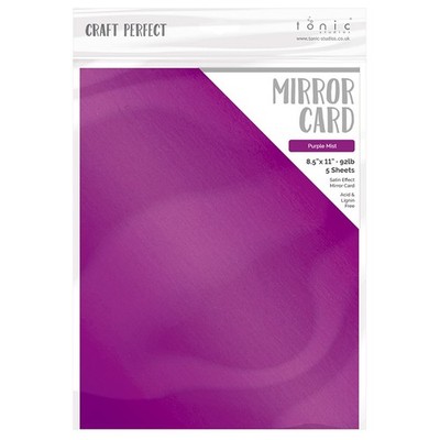 Craft Perfect Satin Mirror Cardstock 8.5X11 5/Pkg-Satin -Purple Mist