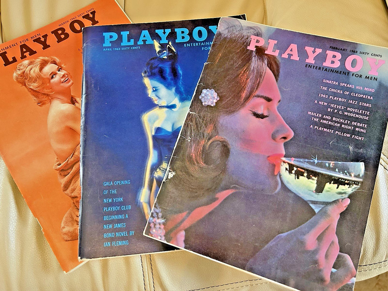 Playboy magazines Feb, March and April 1963 