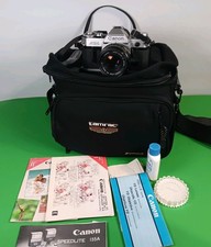 Canon AE-1 35mm SLR Film Camera W/50mm 1:1.8 Lens Film Tested W/O Film Bundle