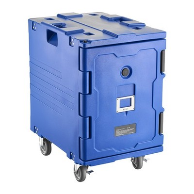 82QT / 90L Insulated Food Pan Carrier Front Loader Catering Dish Box w/ Wheels
