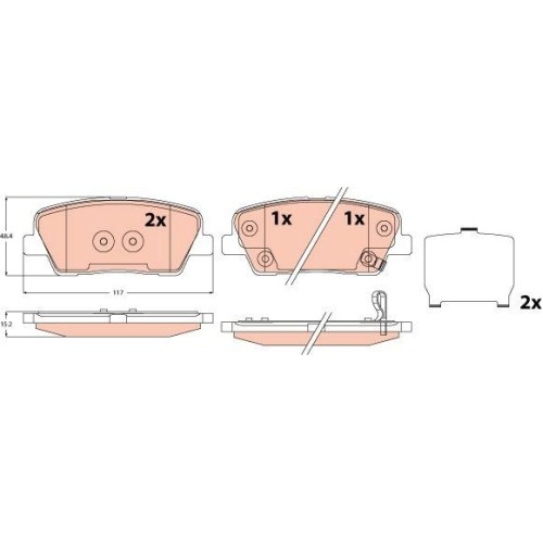Plaquettes de frein TRW GDB2621 pour disques de frein Hyundai et Kia