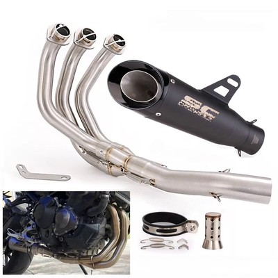 Full System Exhaust Tips Header Link Pipe For Yamaha MT-09 2014-2020 FZ09 XSR900