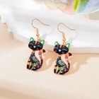 Lovely Colorful Cartoon Cat Design Animal Dangle Earrings Party Holiday Jewelry