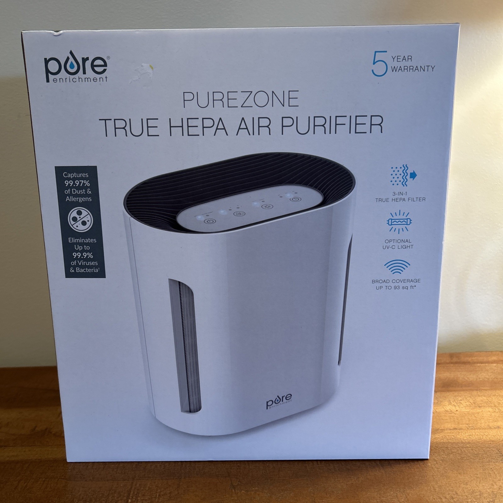 NIB PureZone 3-In-1 HEPA Air Purifier