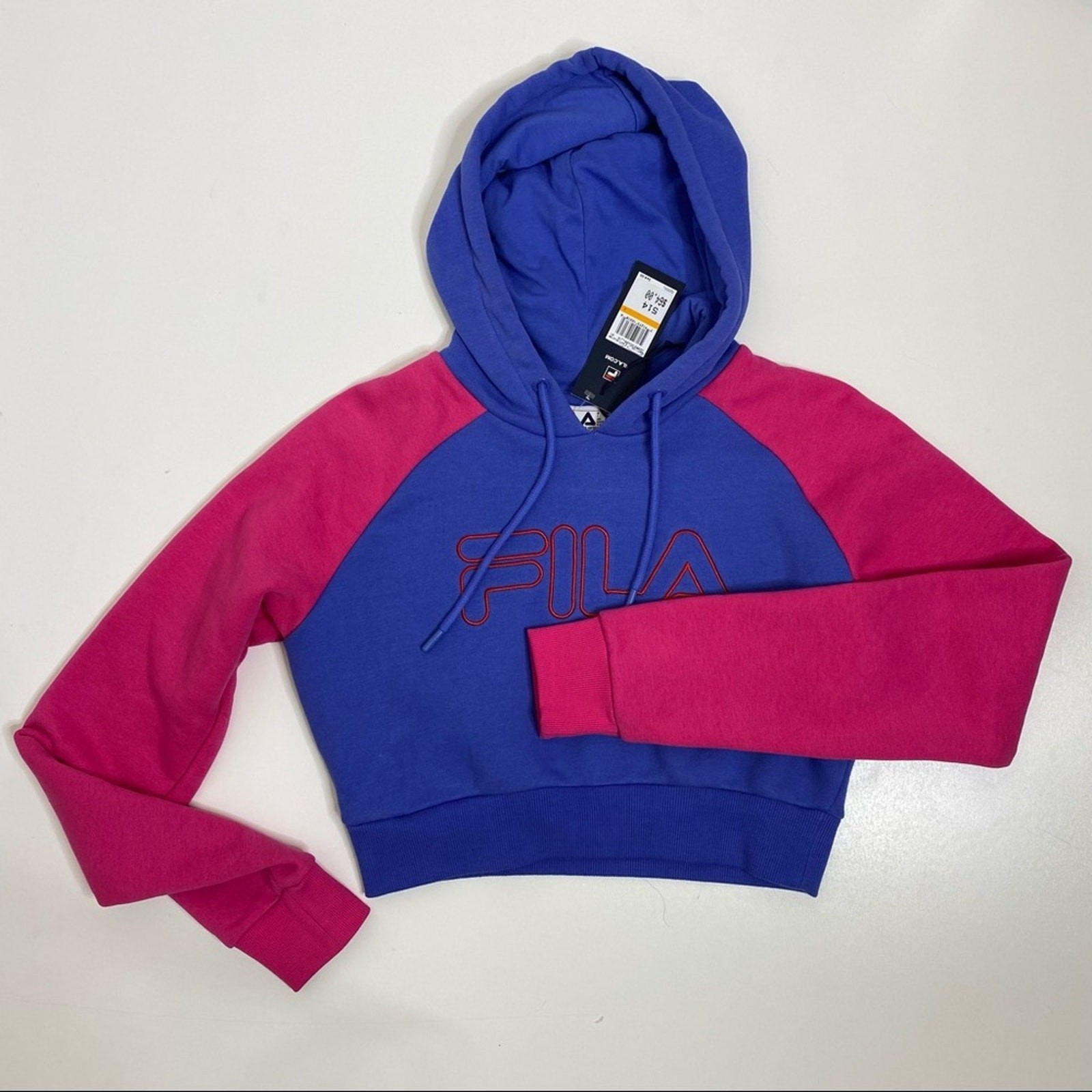 Felpa con cappuccio Fila Valeria cropped nuova con etichetta viola rosa small