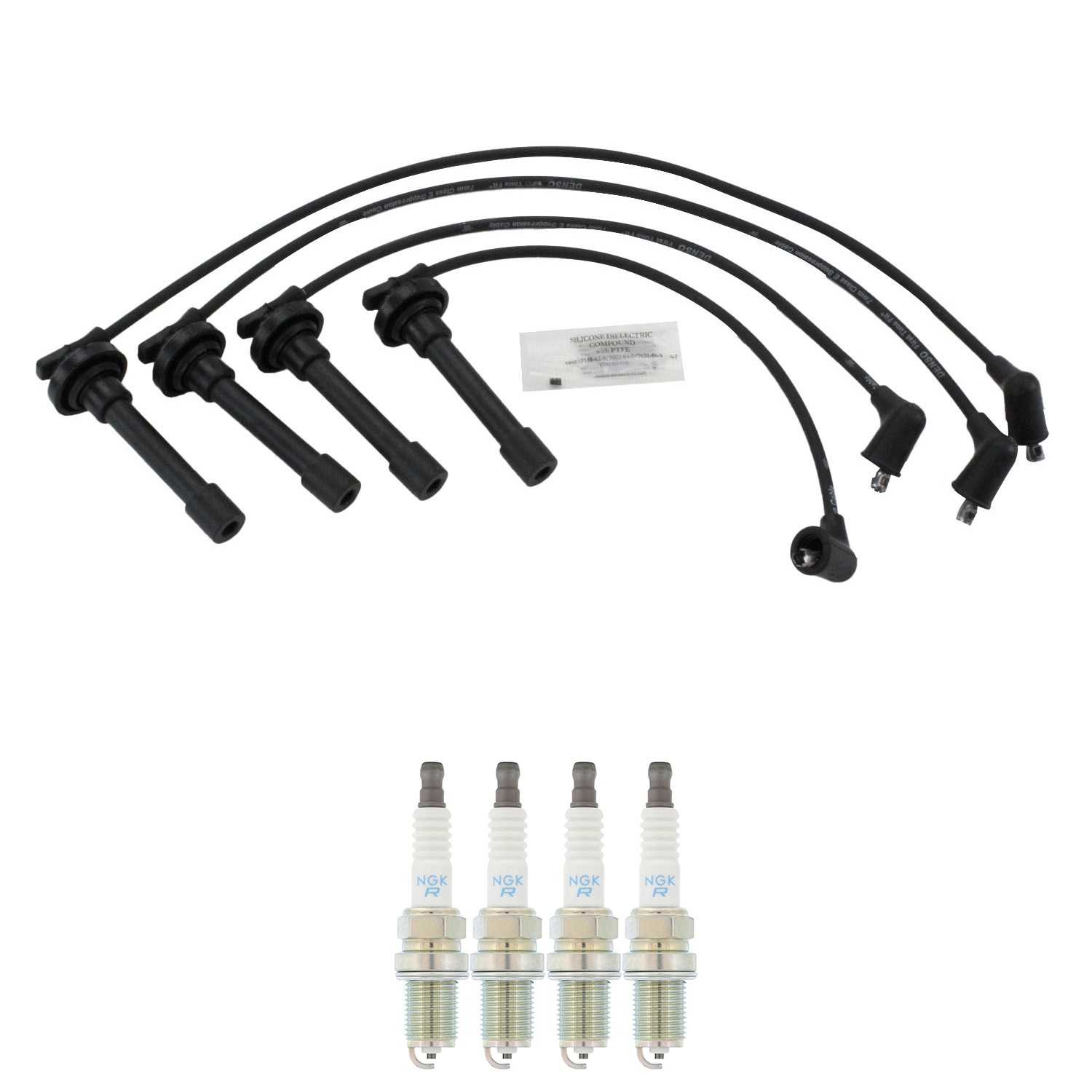 Denso Ignition Wires and NGK Spark Plugs Kit for Honda Civic 1988-1991 L4