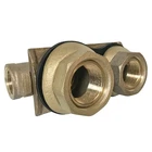 No Lead Brass Double Hole Pitless Adapter - 1" x 1 1/4"