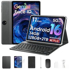 Android 16 Tablet 11 inch Tablets with Keyboard, 34GB 128GB 2TB Expand, 2.2 G...