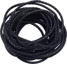 Ph Pandahall 5.5 Yard 3mm Round Folded Bolo Pu Braided Leather Cord Bolo Tie Bla Ph Pandahall 5.5 Yard 3mm Round Folded Bolo Pu Braided Leather Cord Bolo Tie Bla
