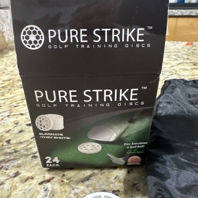 Pure strike, golf training disc eliminate thin shots 24 pack w/bag& directions