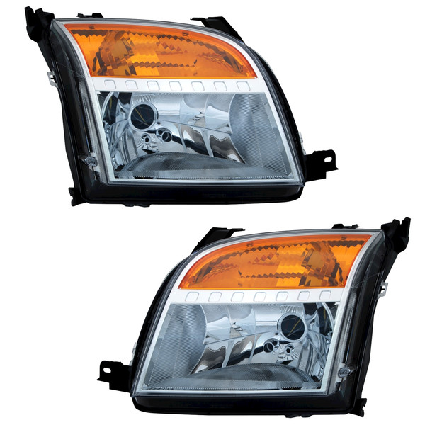 Scheinwerfer Set FüR Ford Fusion JU 2005- Blinker Gelb LWR Motor H4 Halogen-image