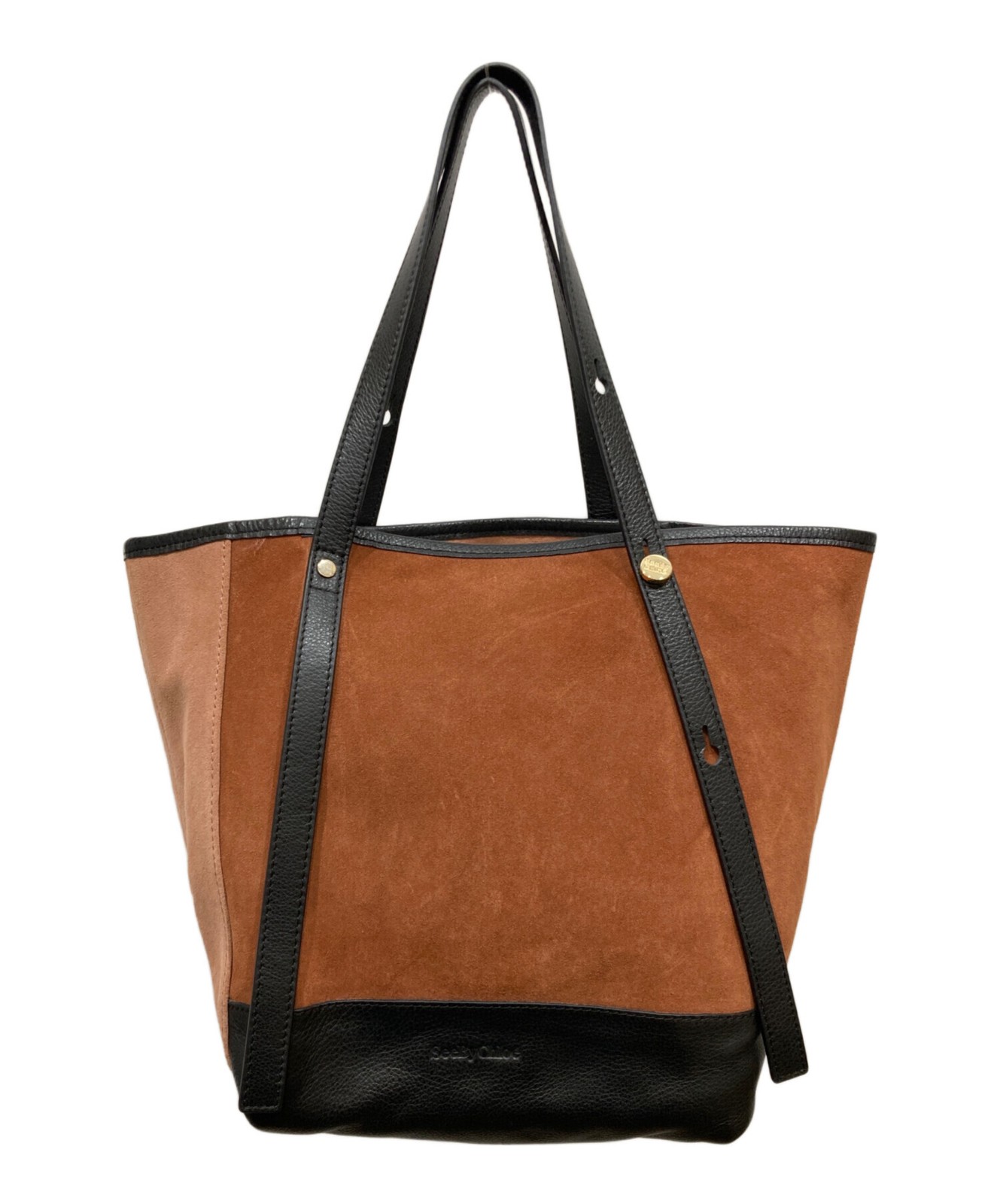 See By Chloe Hand Bag Tote Purse Leather Brown Authentic