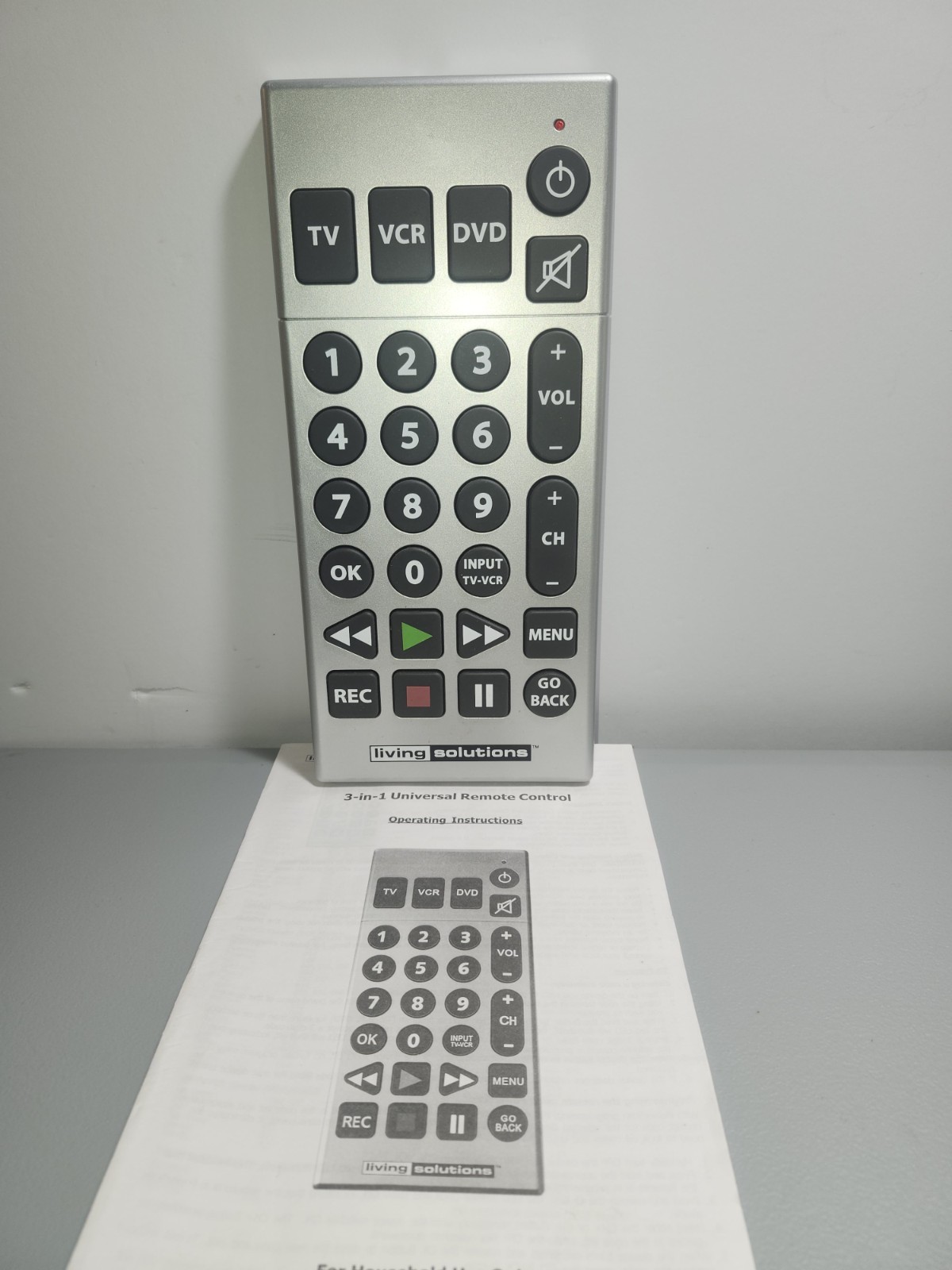 Control Large Buttons Gray With Manual