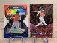 Two Card Yordan Alvarez Lot - 2022 Unleashed And 2022 Prizm Red White Blue