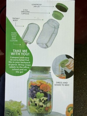 Salad Pod Lunch Container Leakproof Jar Lid Tritan 2.5oz Dressing Capsule HY-752