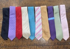Lot of 10 Men  s Neck Ties Brand Names Designer 100 Silk Vintage NWT 5A 