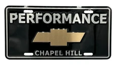 Performance Chevrolet Chapel Hill, NC Dealership Booster License Plate Garage
