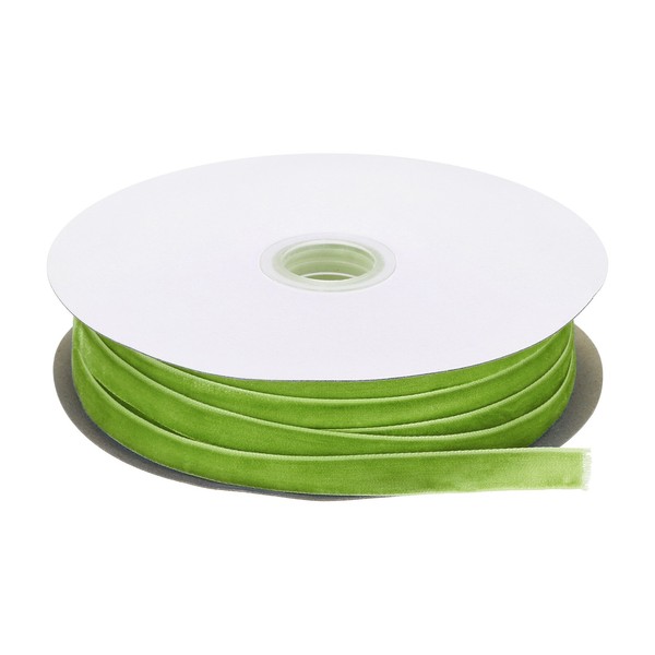 "Samtband Geschenkverpackung 50 Yard X 3/8\" HellgrüNes Einseitiges Samtbandrolle"-image