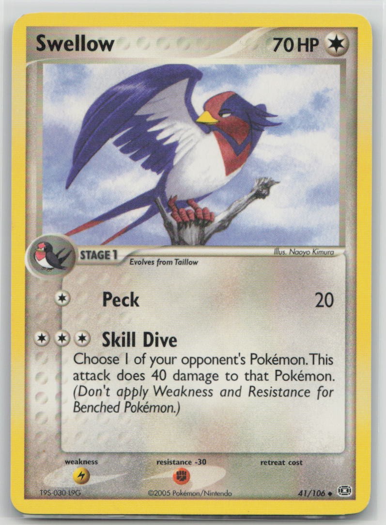 Swellow 41/106 Uncommon Emerald Pokemon Lightly Played
