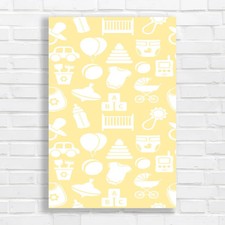 Cute Baby Nursery Yellow Canvas Print Large Picture Wall Art