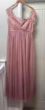 little mistress dress - pink - lace - summer - bridesmaid - prom - uk 12 new