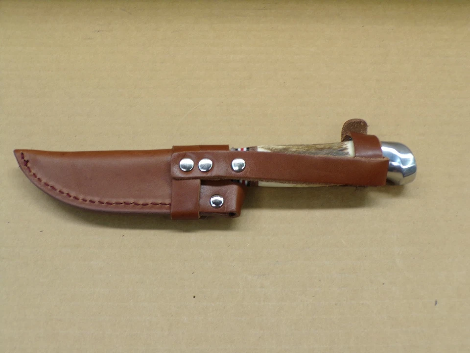 LINDER RANGER 440111 Stag Handle Hunting Knife w/ Sheath ~ UNUSED ! - Image 3 of 4