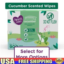 Cucumber Scent Baby Wipes Hypoallergenic Thick Cloth Clean Gentle 900 Count New