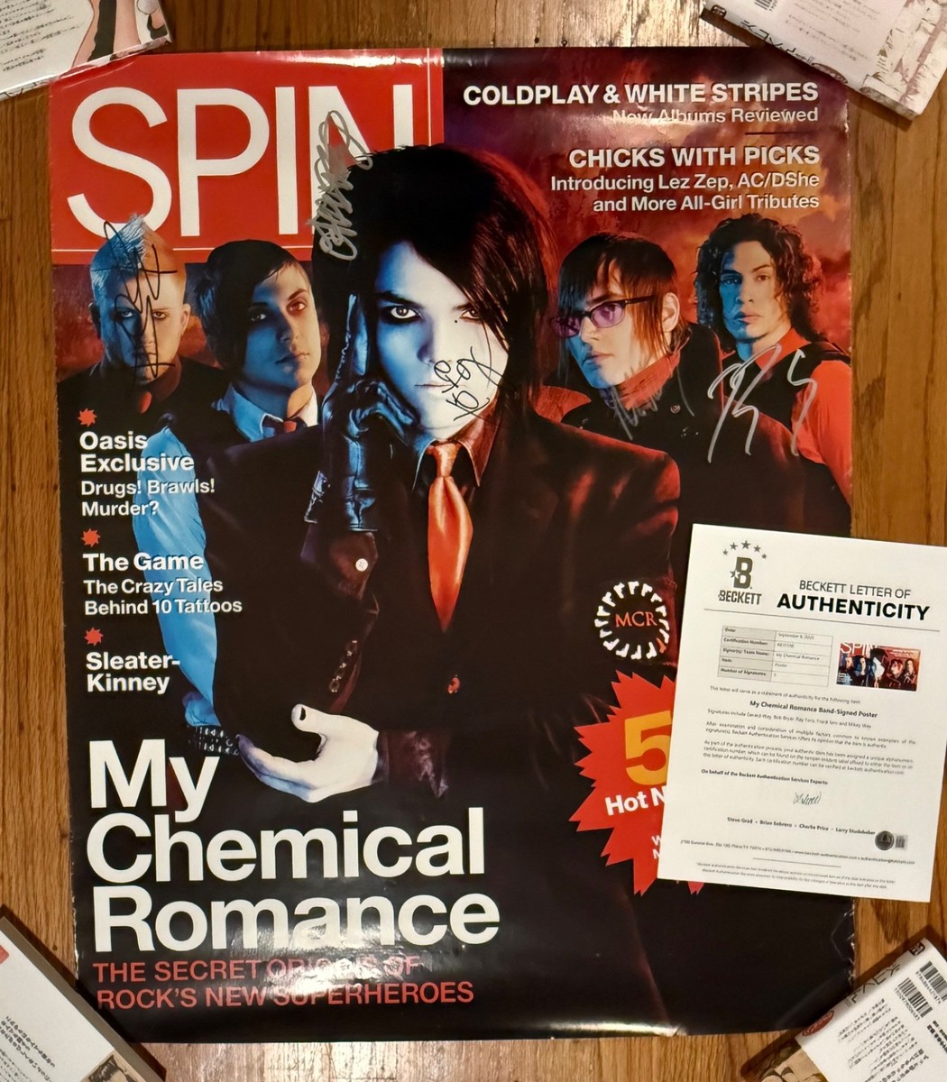 My Chemical Romance Autographed 2005 Spin Magazine Promo Poster
