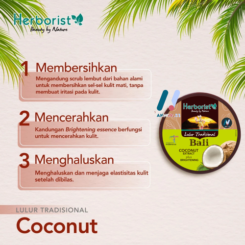 HERBORIST Bali Body Scrub Coconut Aloe Rose Rice Bright Smoot Moist Long Lasting - Picture 24 of 108