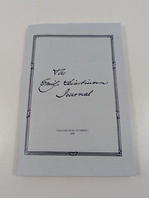 The Emily Dickinson Journal 2009 PB Johns Hopkins Univ. Press Vol XVIII number 1