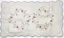 Ivory Hannalore KING Pillow Shams Set of 2 Better Homes 20x36" Quilted Flowers