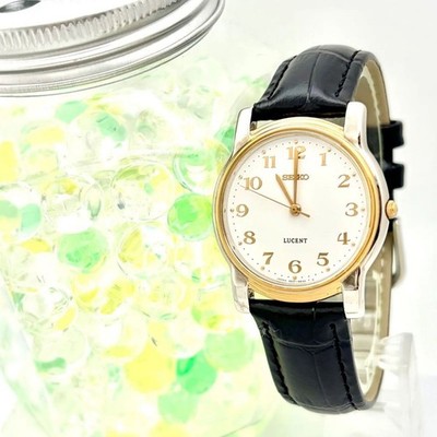 SEIKO Lucent 5E21-6E00 Round White Boys Quartz Battery Replaced