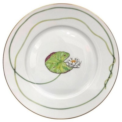 Hermes Dinner Plate Nile Green Lotus Floral Tableware Dish Tray