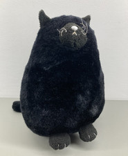 Dakin Fat Large Black Cat Plush 1980 Japan 16" Chubby Kitty Stuffed Toy