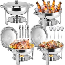 Chafing Dishes for Buffet, 4 Pack 6QT Stainless Steel Chafing Dish Buffet Set...