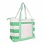 DALIX Striped Boat Tote Bag - Premium 18oz Cotton Canvas, 23"L X 15"W, Zippered Top, Mint Green/White
