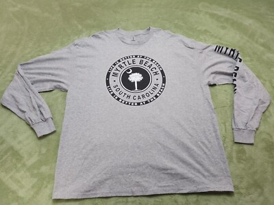 South Carolina  Arm Flash Mens 2XL Gray Myrtle Beach Logo  Graphic Long Sleeve